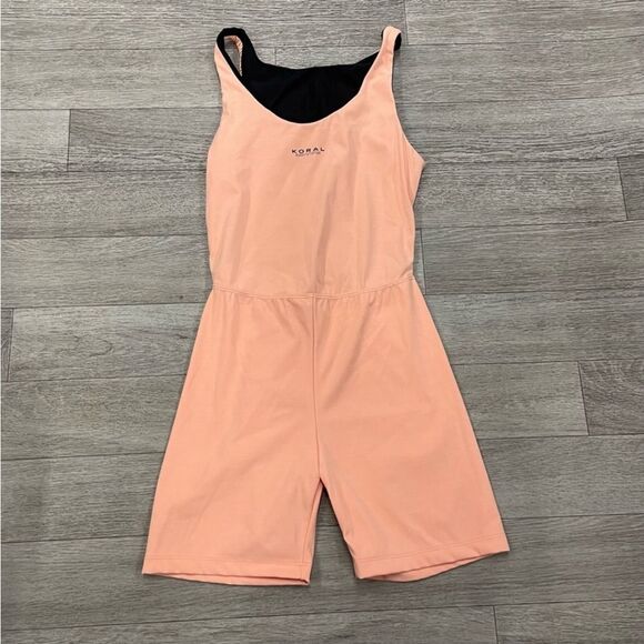 KORAL Test Blackout Short Jumpsuit In Pompano Orange - Picture 7 of 7